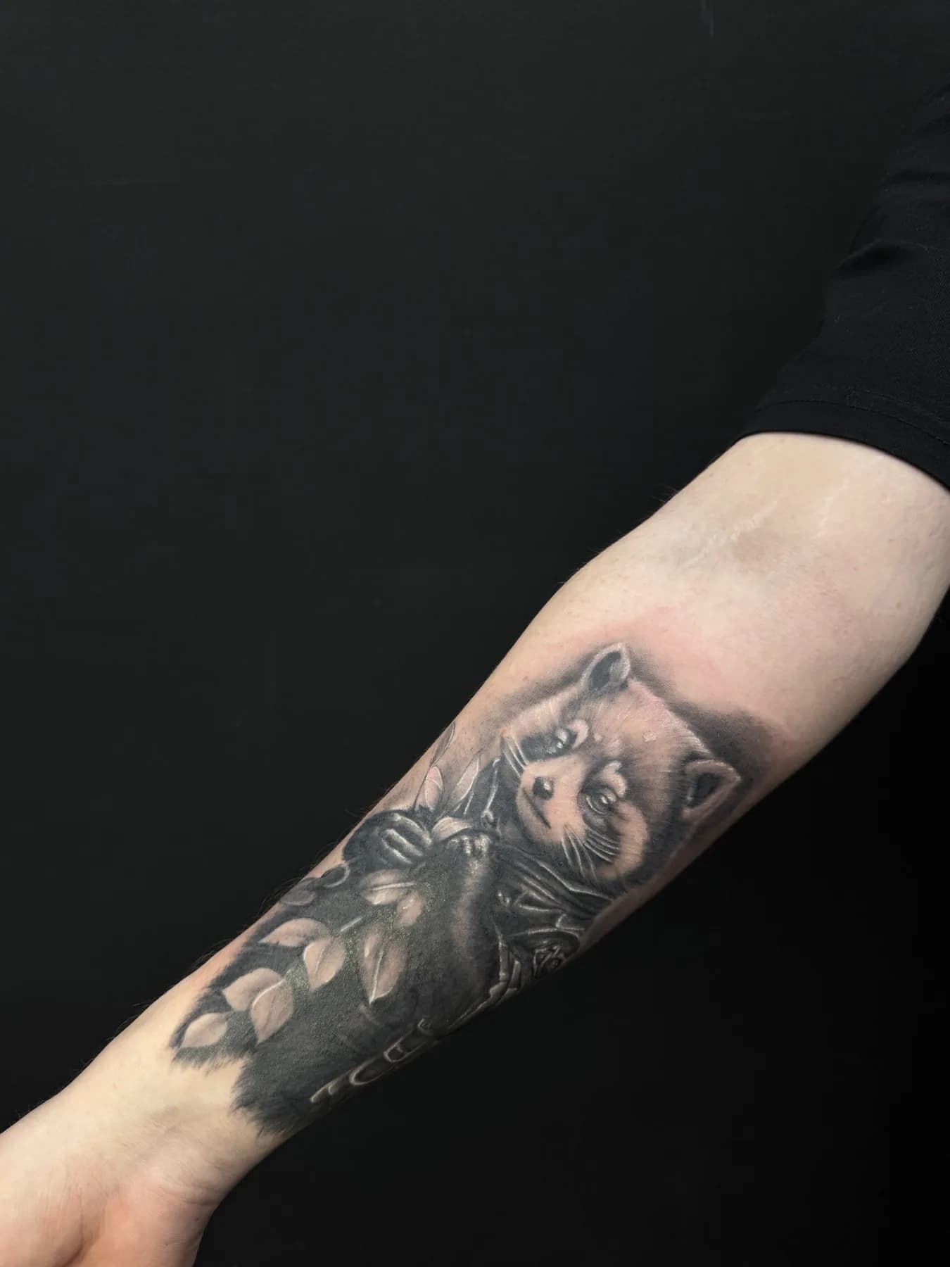 Bear portrait on the forearm. Tattoo at Ink21 in Vienna.