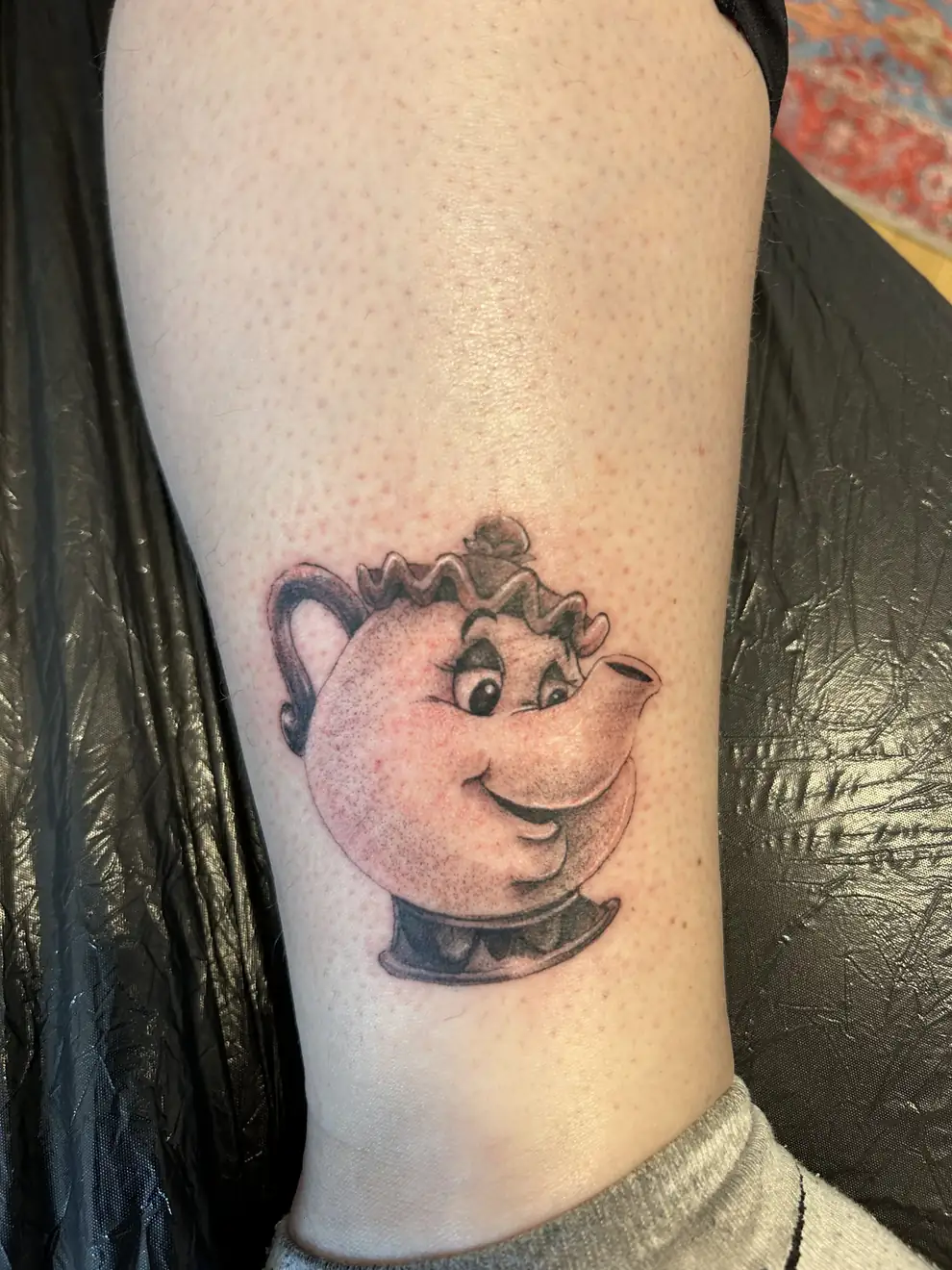 Pink teapot cartoon. Tattoo at Ink21 in Vienna.